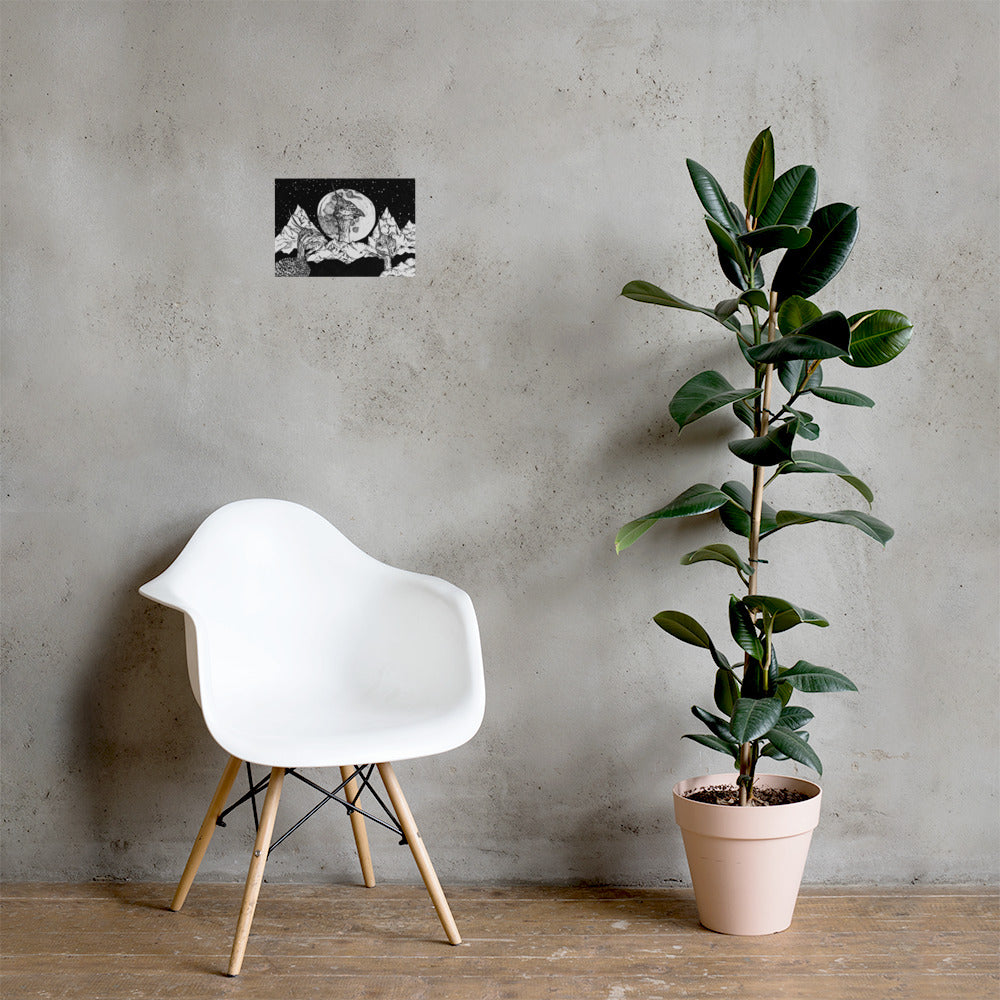 Tinamou Moon Matte Poster