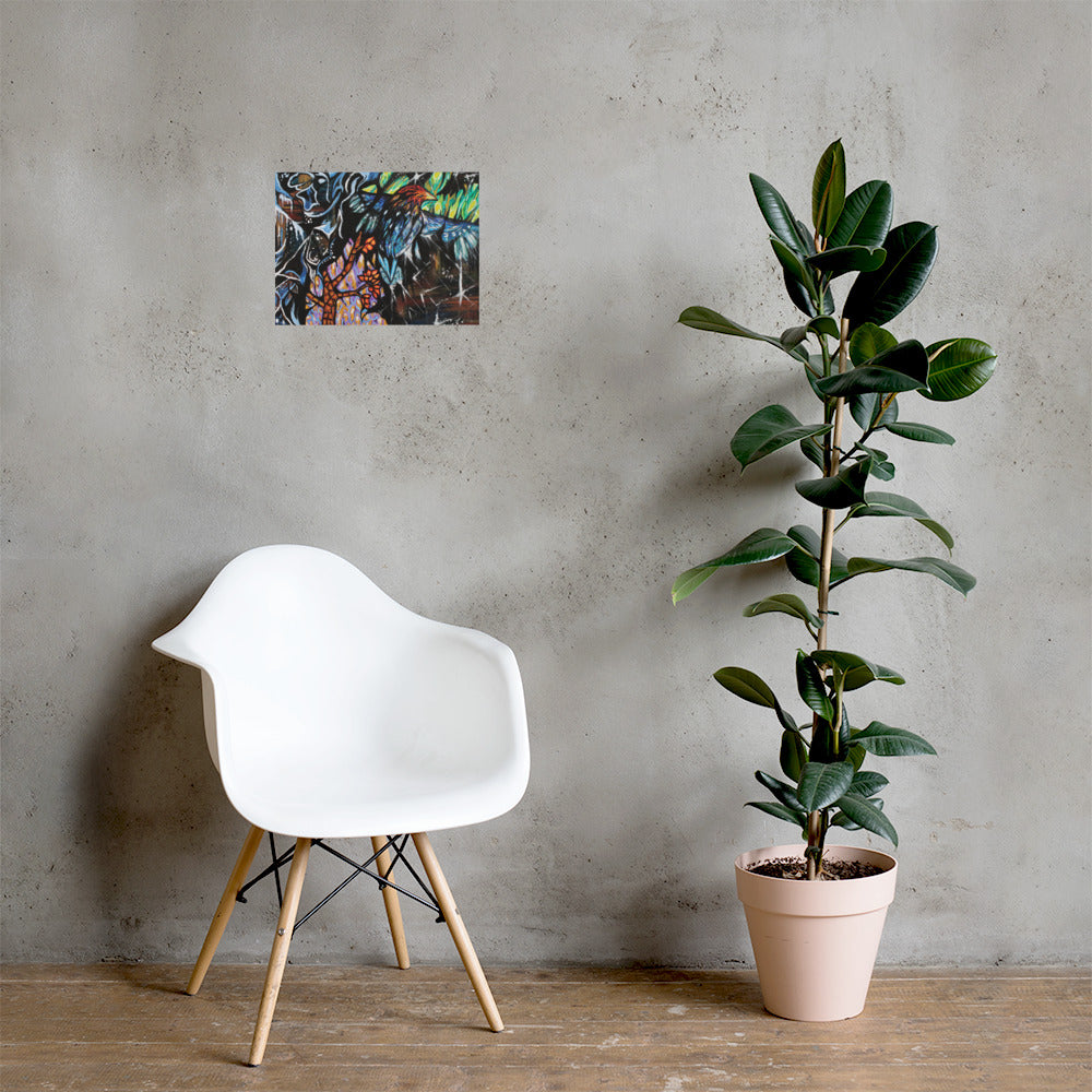Mosaic Bird Matte Poster