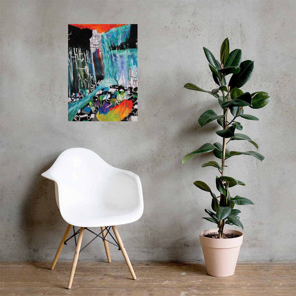 Inspired Waterfall Matte Poster
