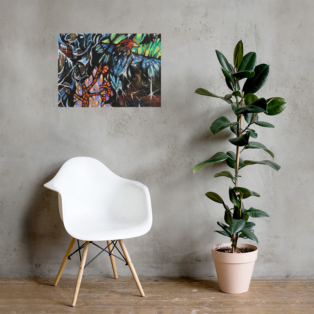 Mosaic Bird Matte Poster
