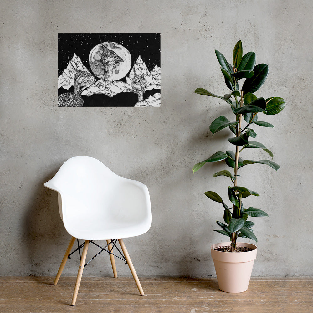 Tinamou Moon Matte Poster