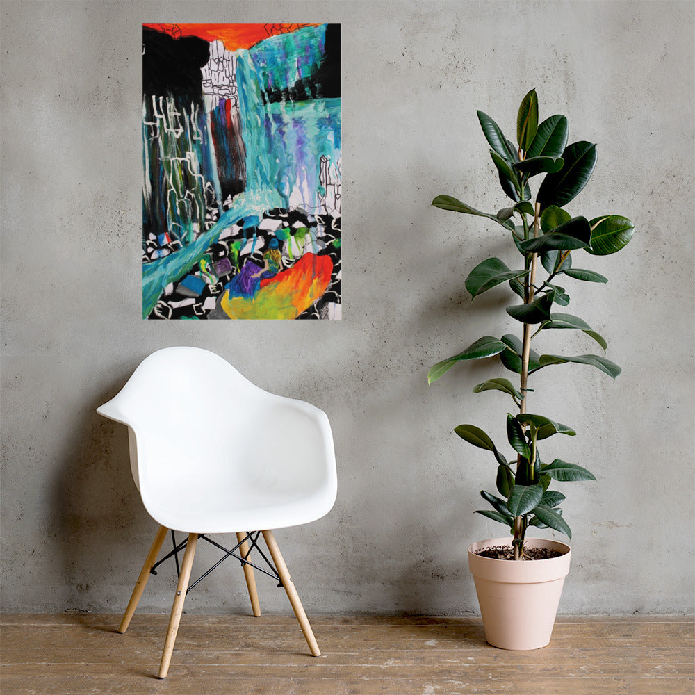 Inspired Waterfall Matte Poster