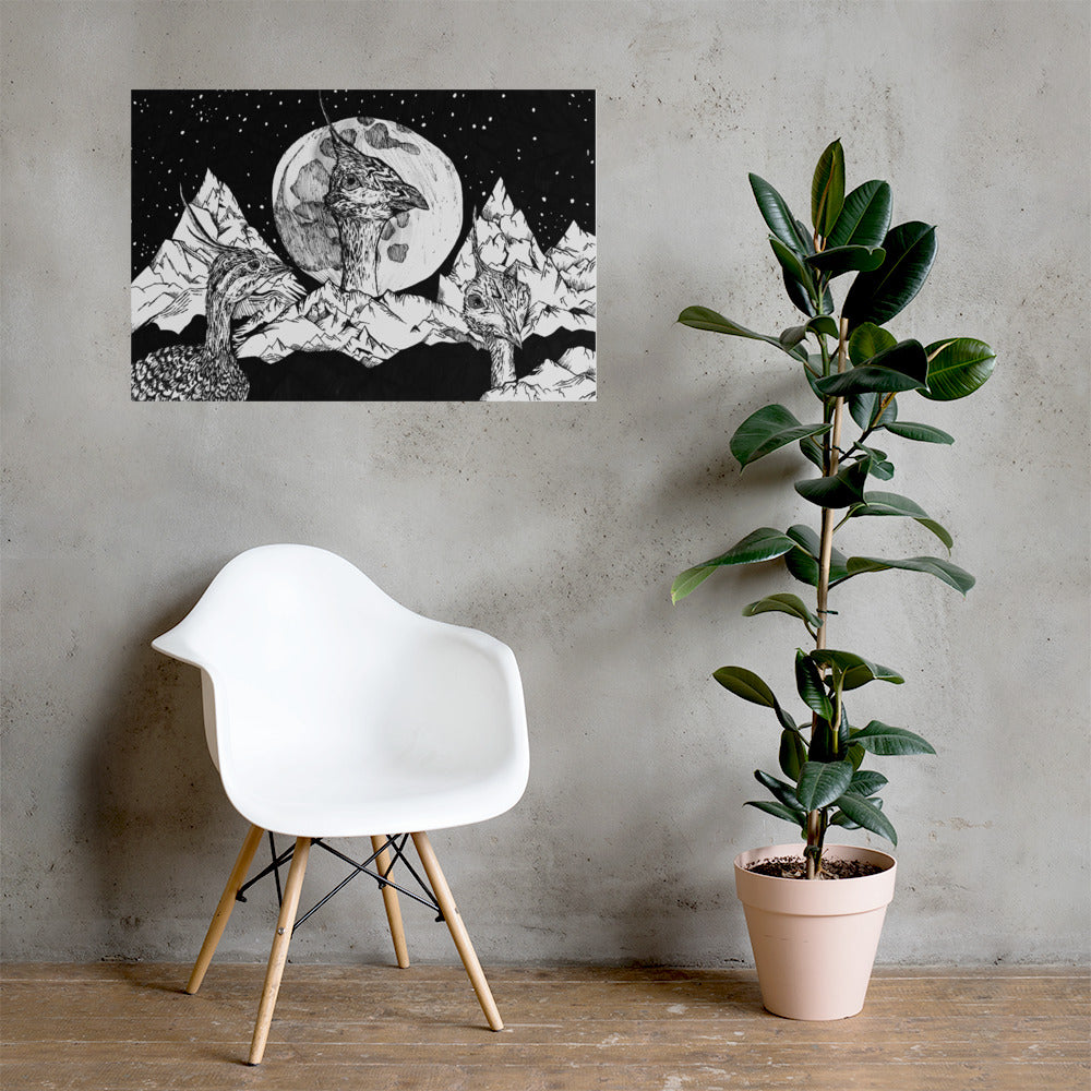Tinamou Moon Matte Poster