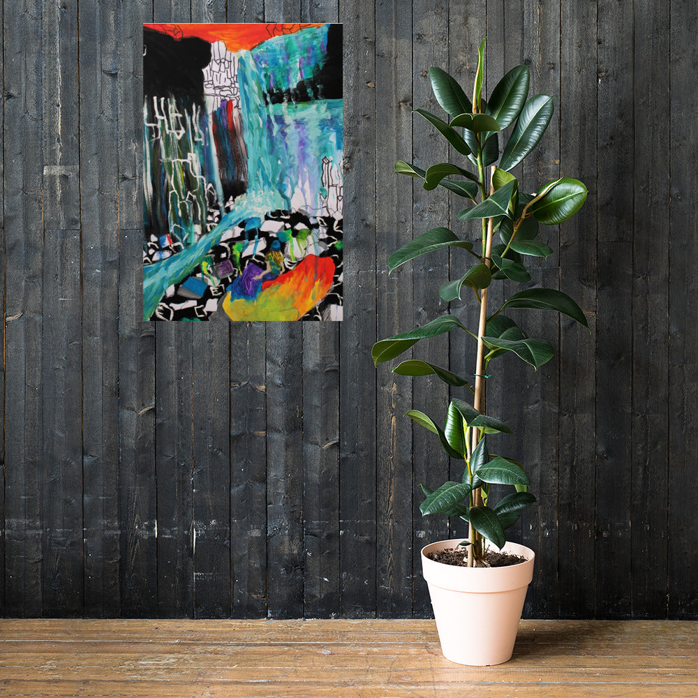 Inspired Waterfall Matte Poster