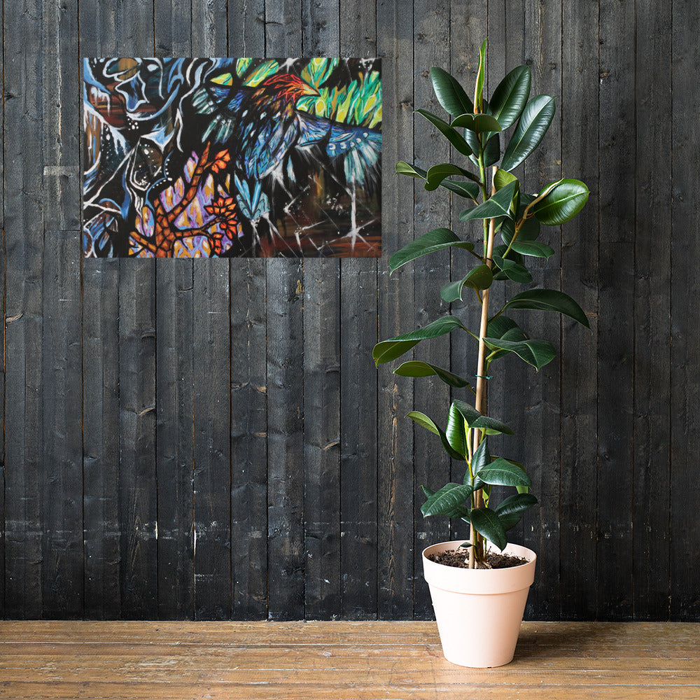 Mosaic Bird Matte Poster