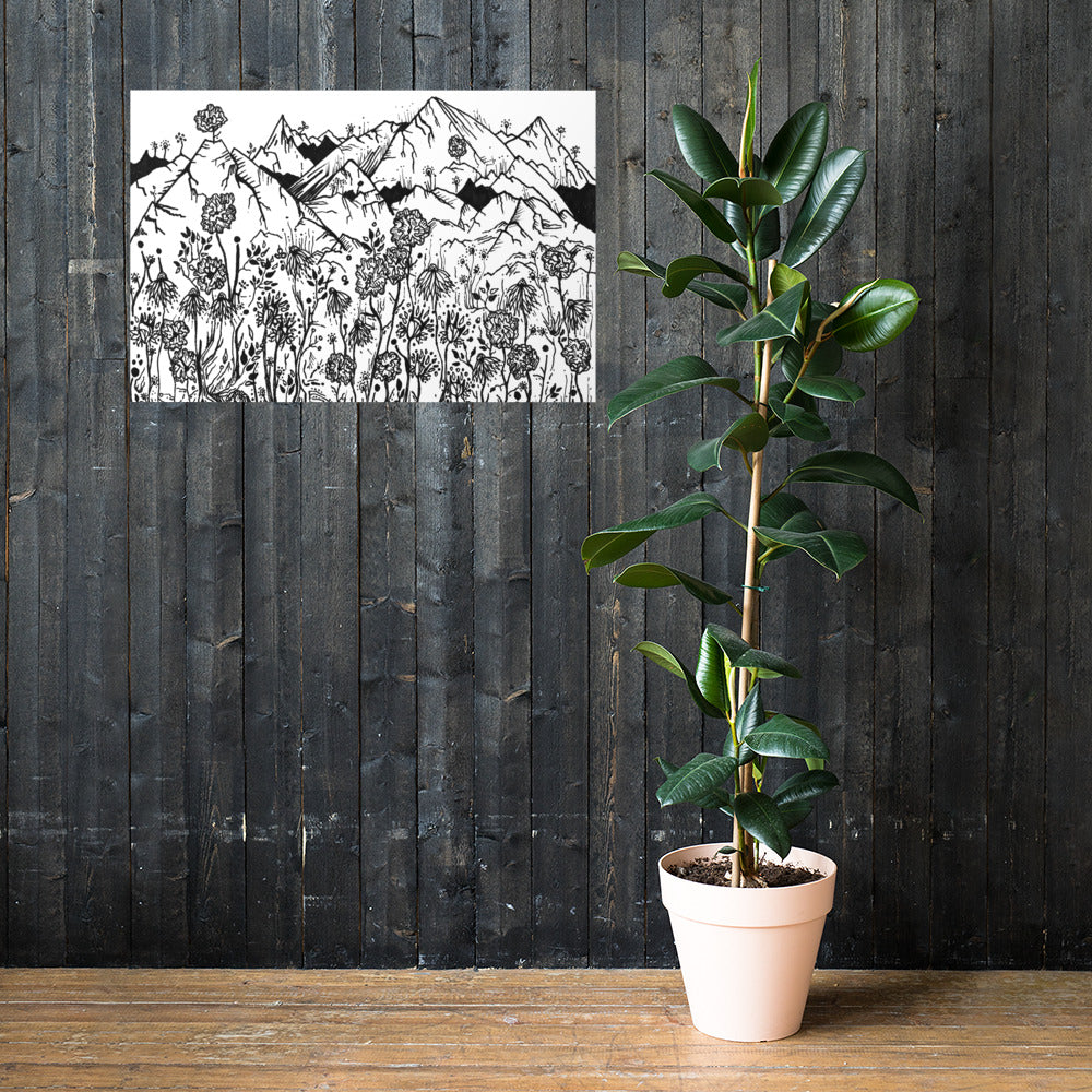 Wildflower Mountains Matte Poster