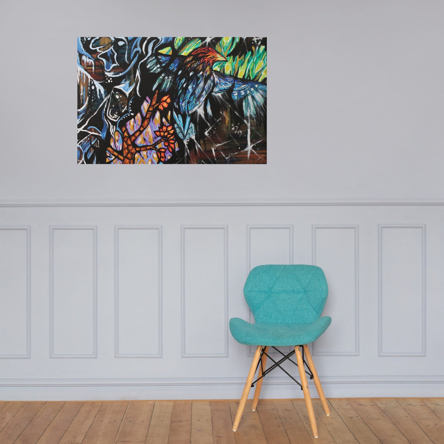 Mosaic Bird Matte Poster