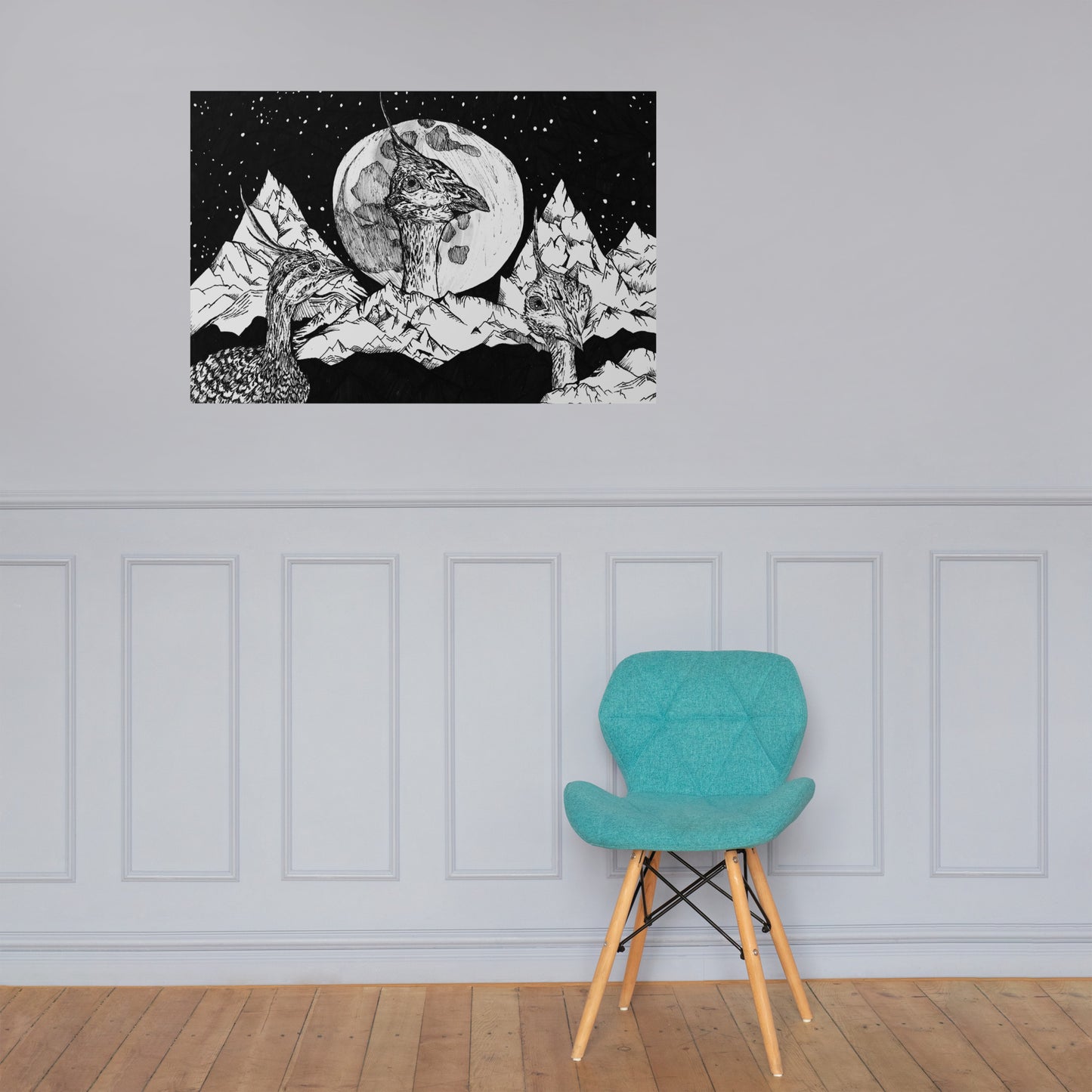 Tinamou Moon Matte Poster