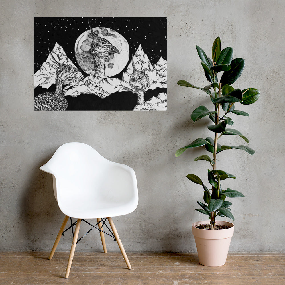 Tinamou Moon Matte Poster