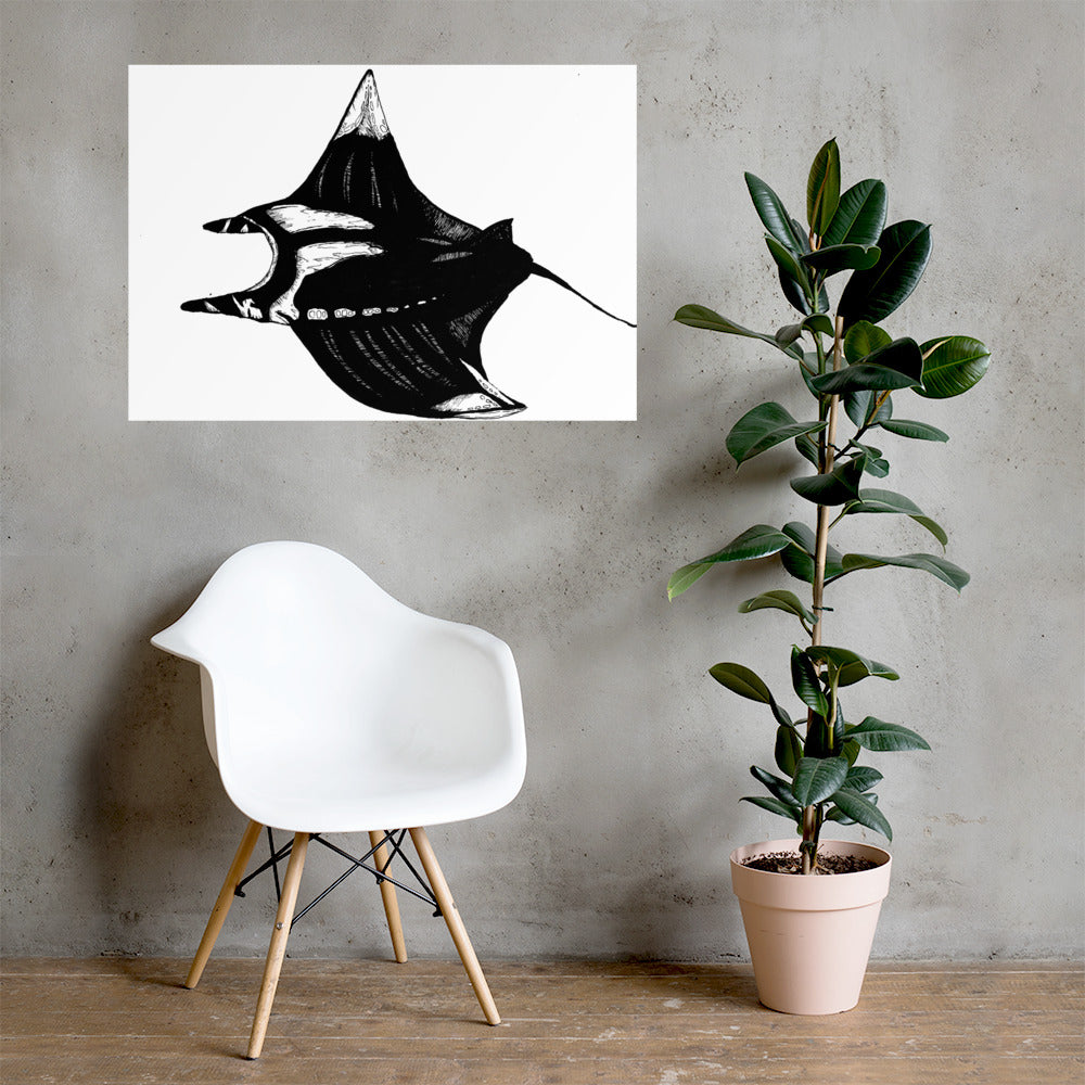 Manta Ray Matte Poster