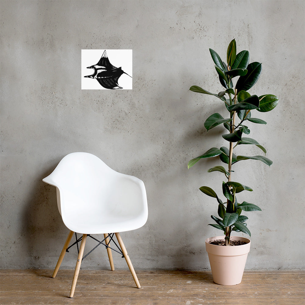 Manta Ray Matte Poster