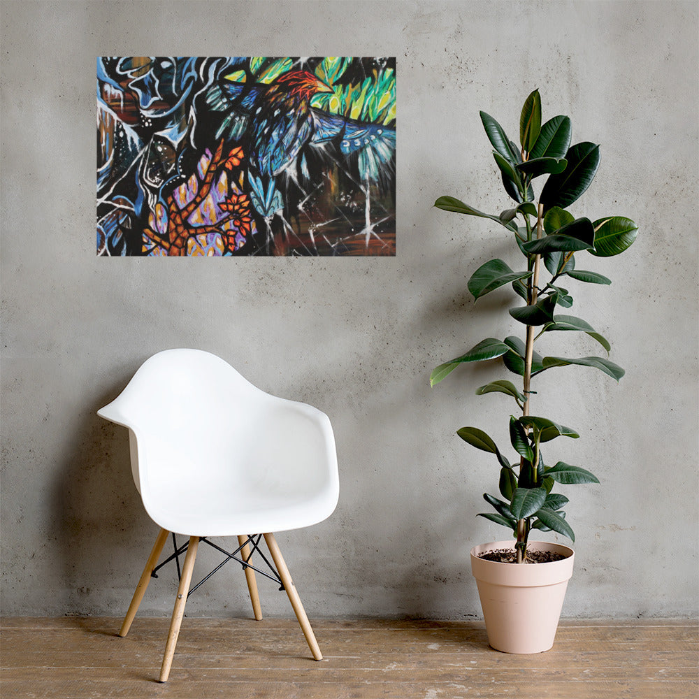 Mosaic Bird Matte Poster