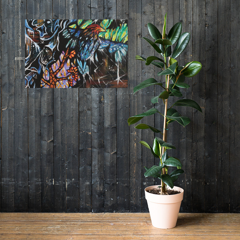 Mosaic Bird Matte Poster