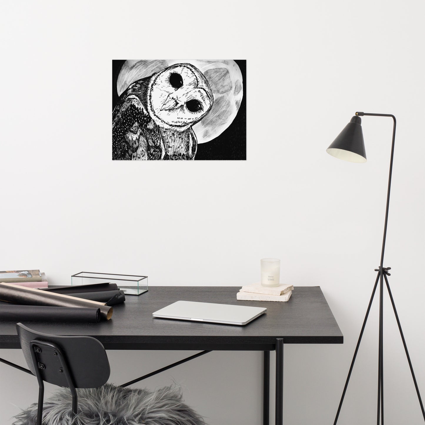 Moon Owl Photo paper poster
