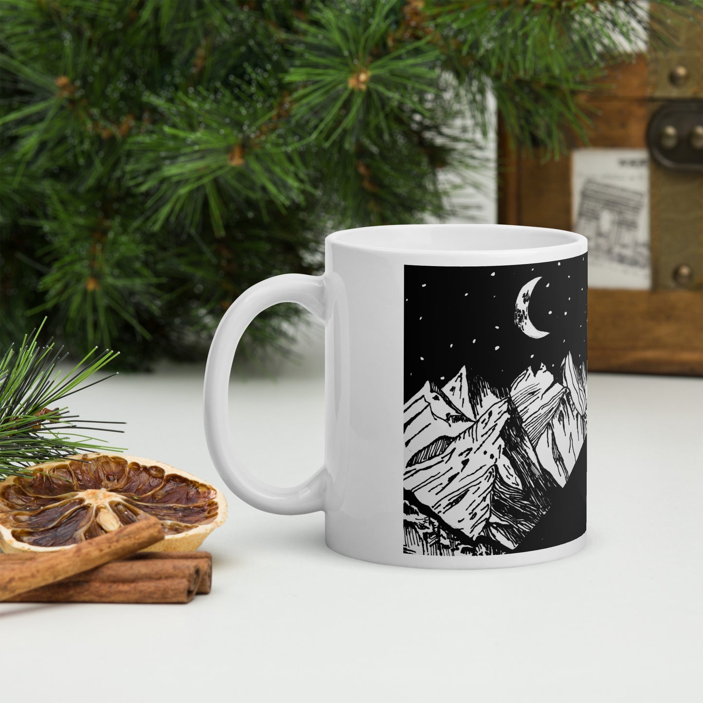 Lofoten Views White glossy mug