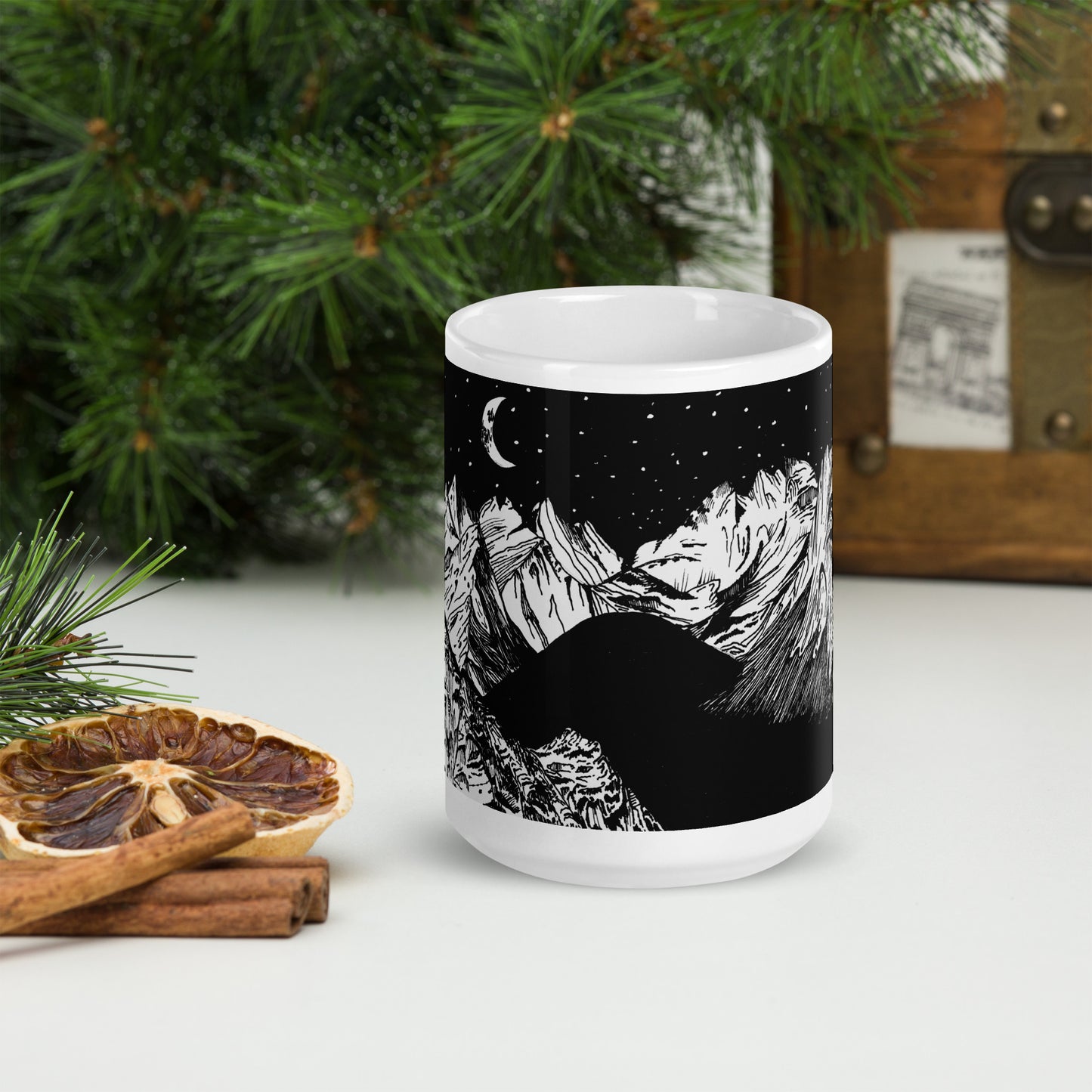 Lofoten Views White glossy mug