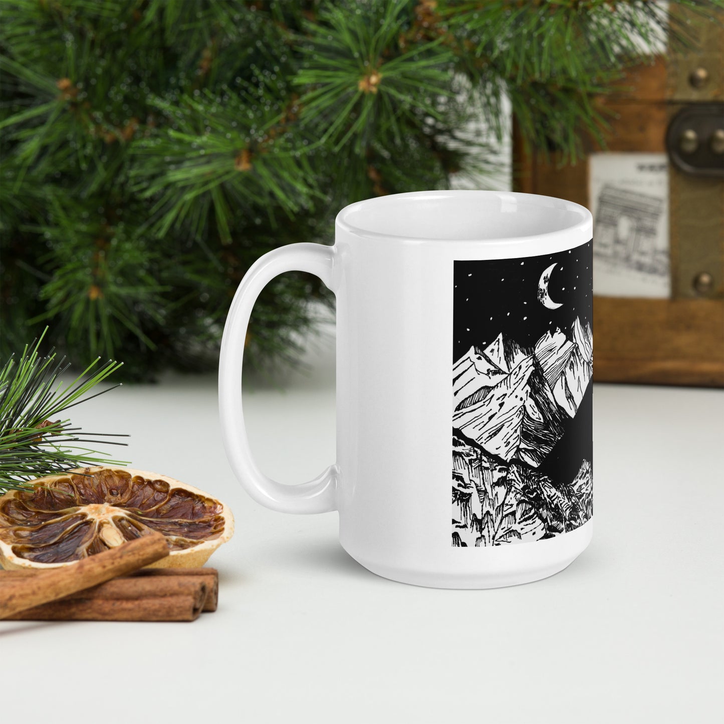 Lofoten Views White glossy mug