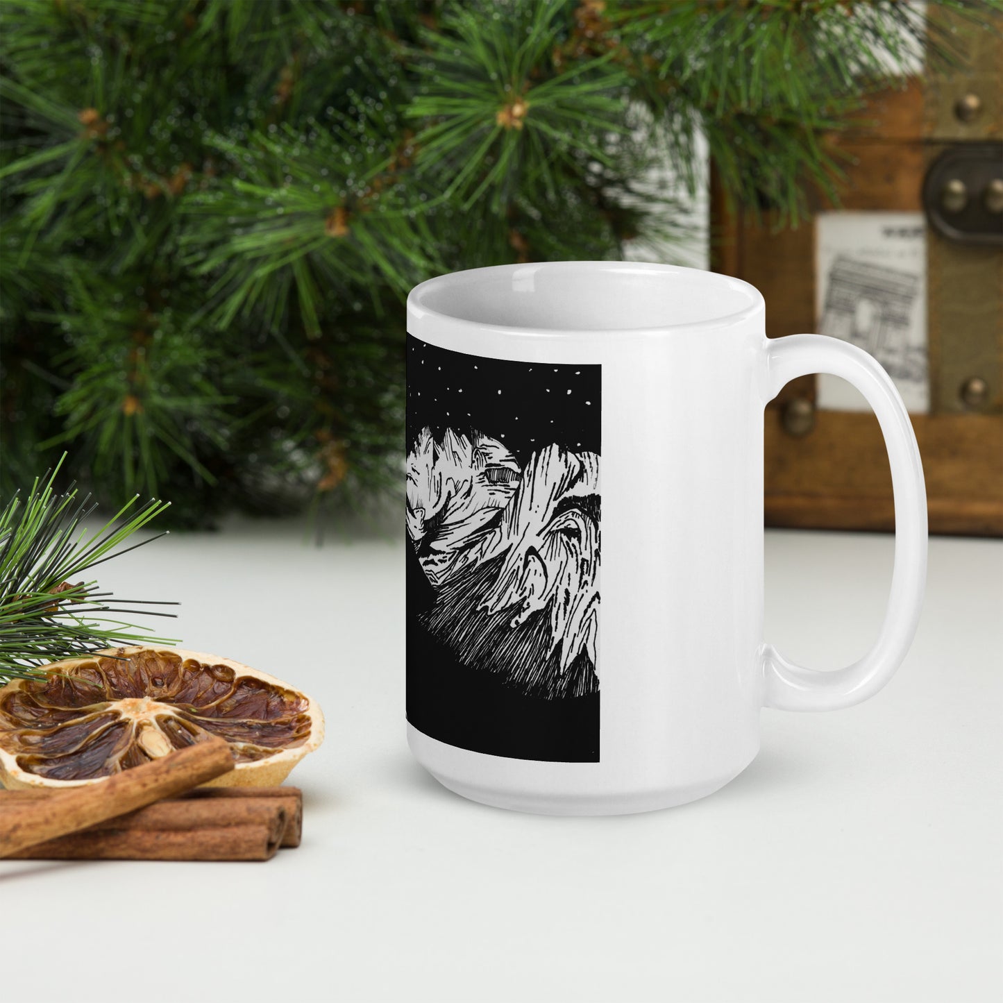 Lofoten Views White glossy mug