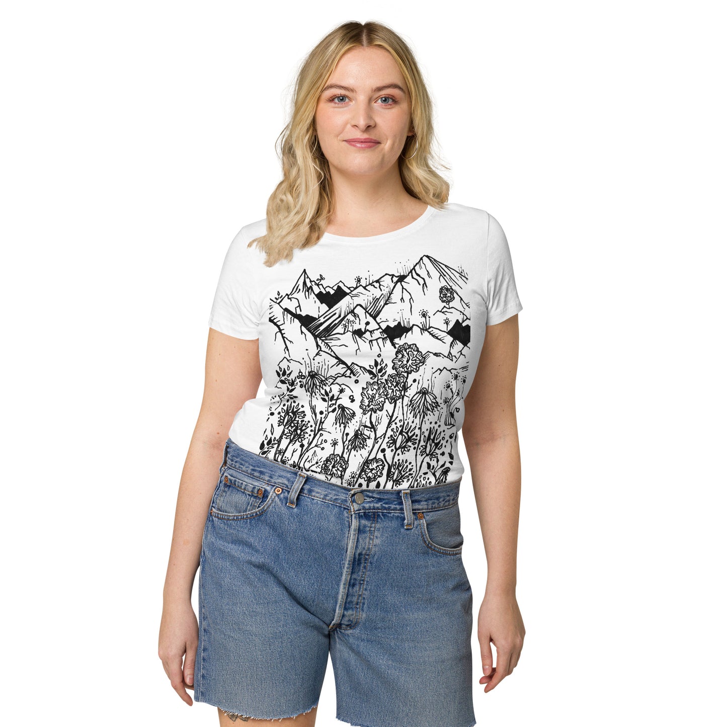 Wildflower Mountains Women’s basic organic t-shirt