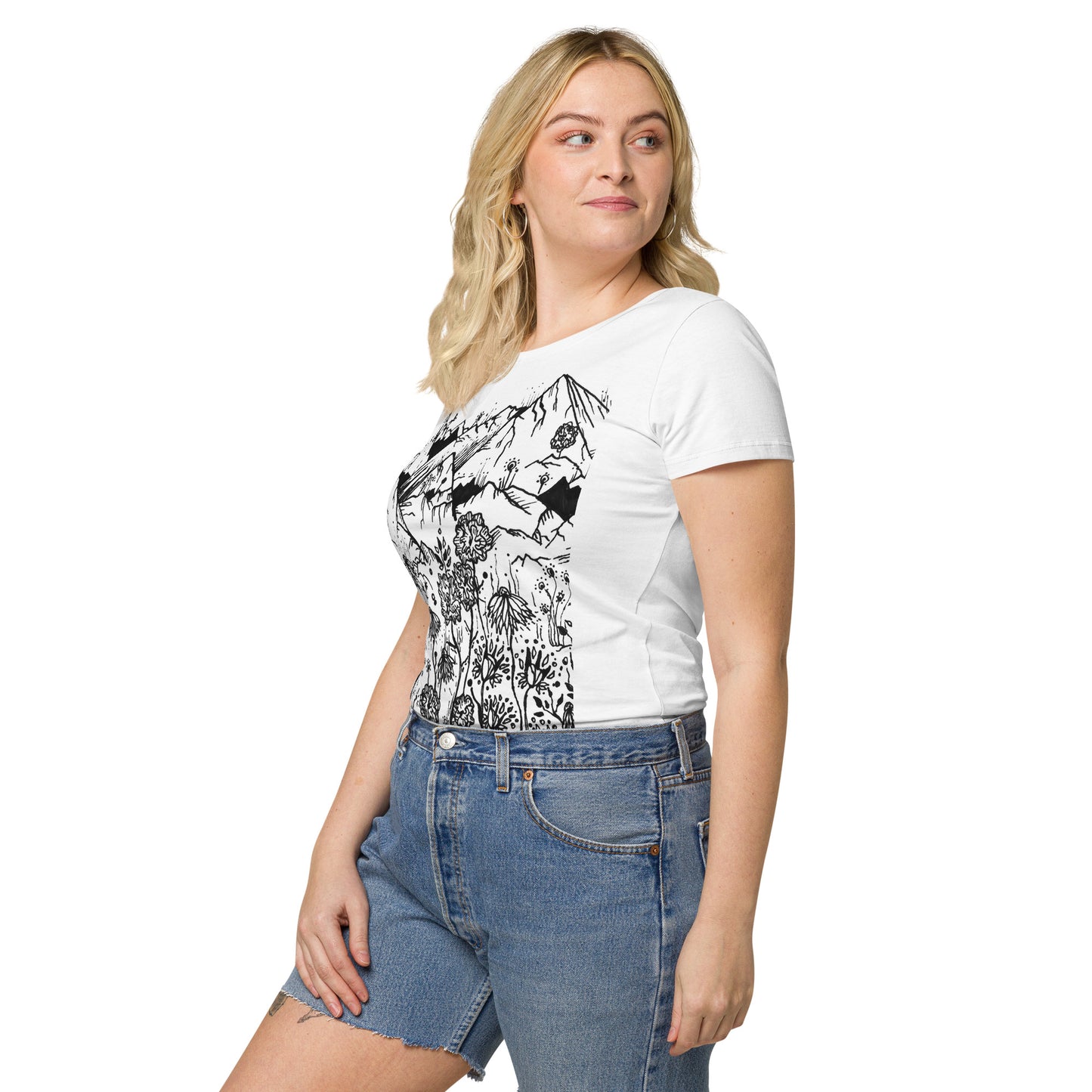 Wildflower Mountains Women’s basic organic t-shirt