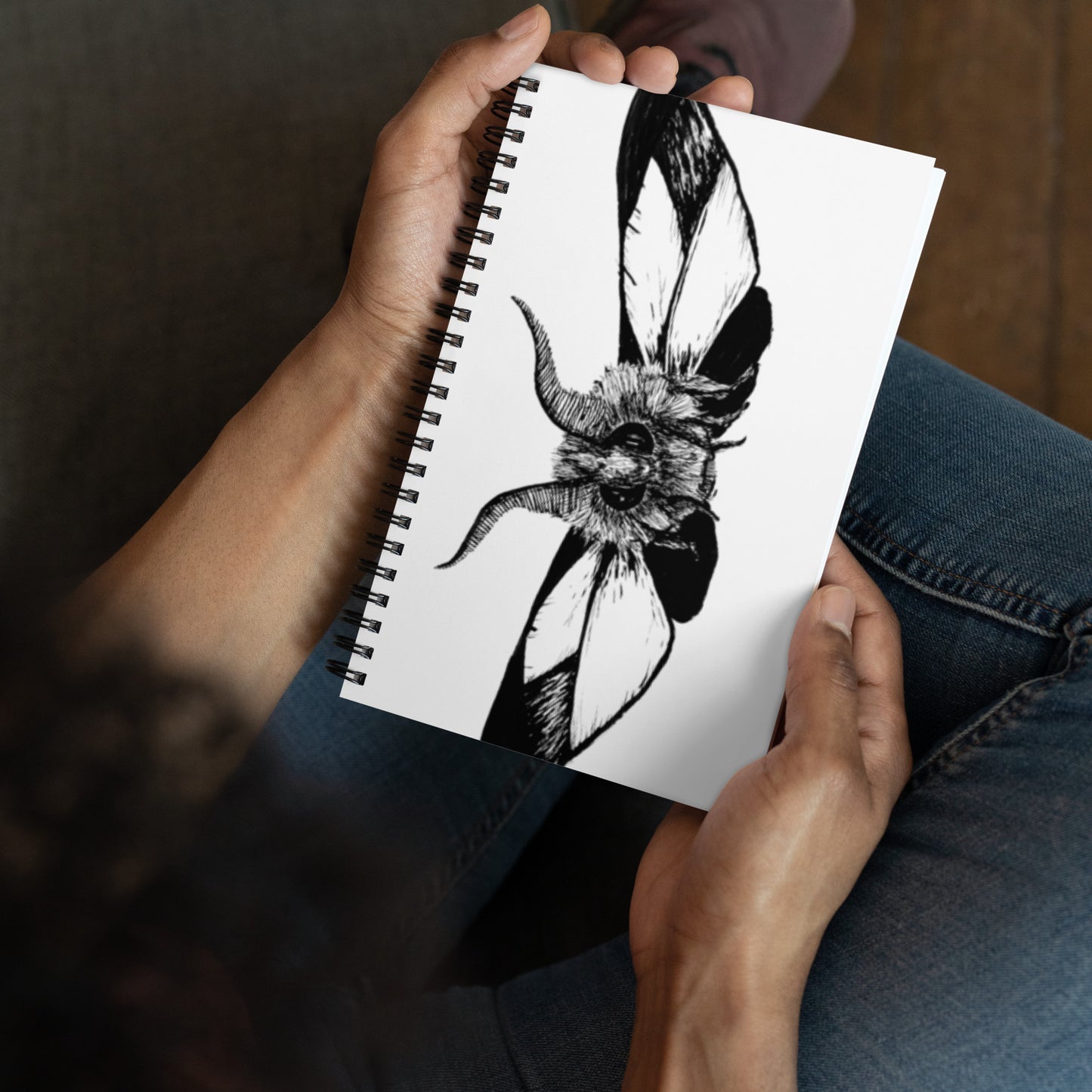 Night Moth Spiral notebook