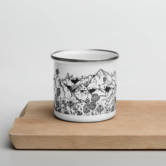 Wildflower Mountains Enamel Mug