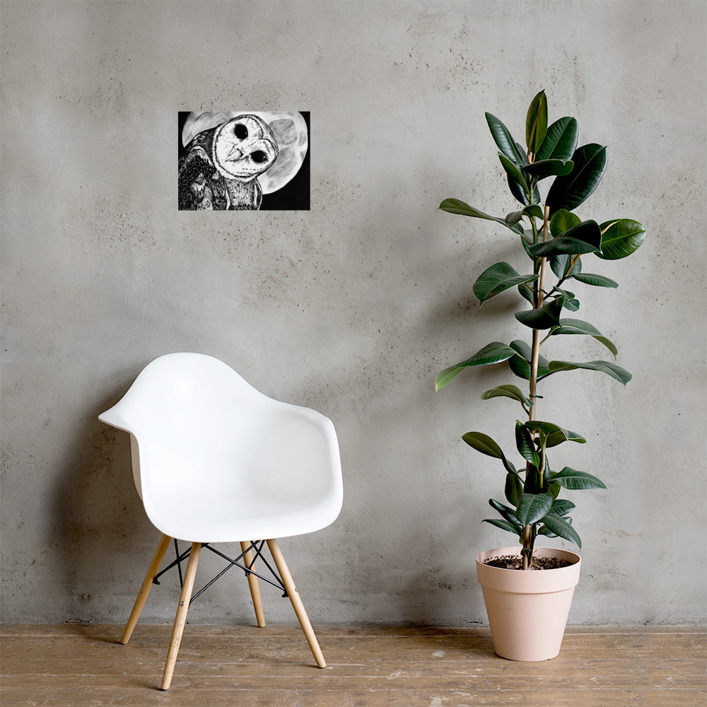 Moon Owl Matte Poster