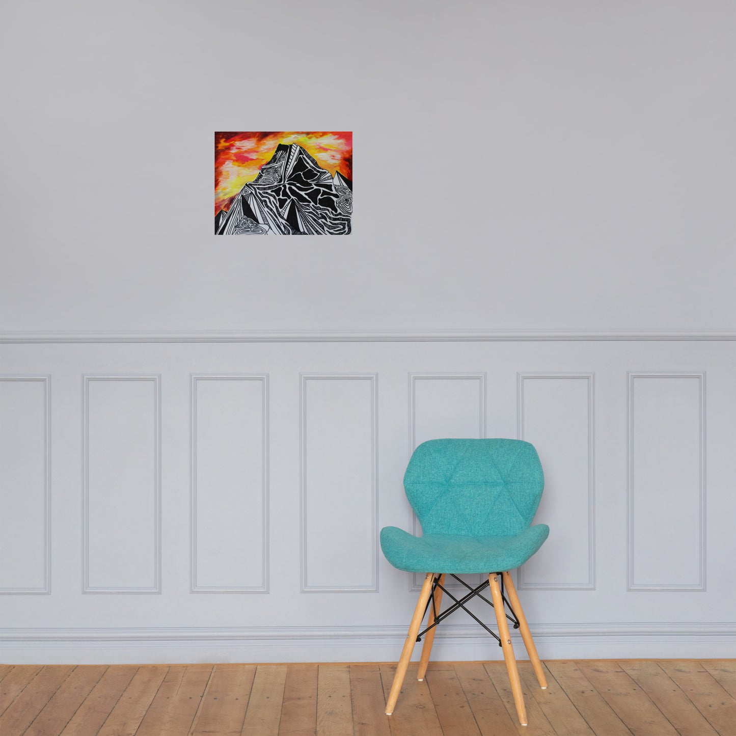 Fiery Mountain Matte Poster