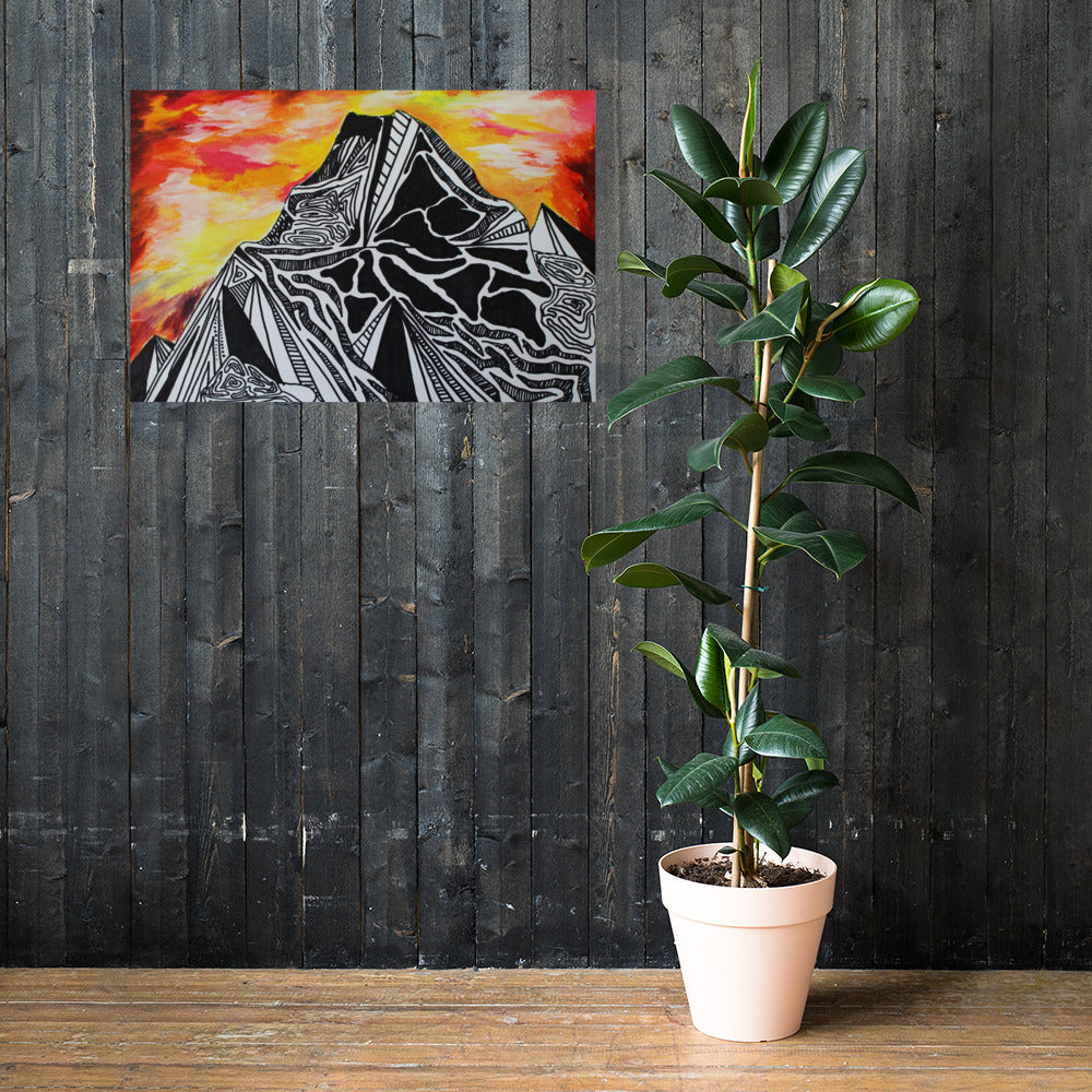 Fiery Mountain Matte Poster