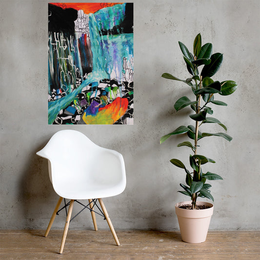 Inspired Waterfall Matte Poster