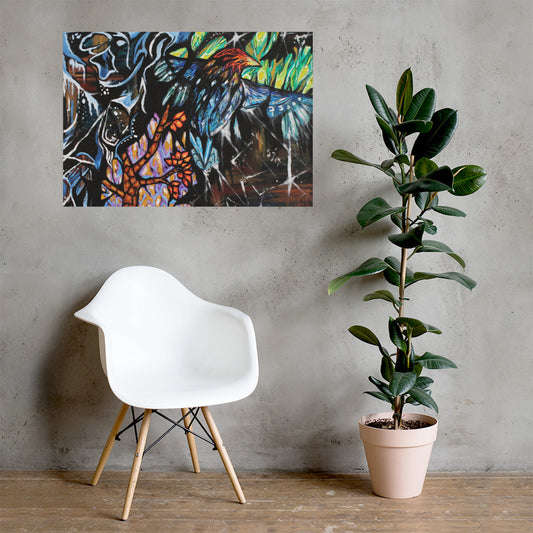 Mosaic Bird Matte Poster