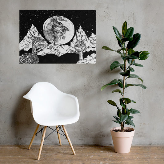 Tinamou Moon Matte Poster
