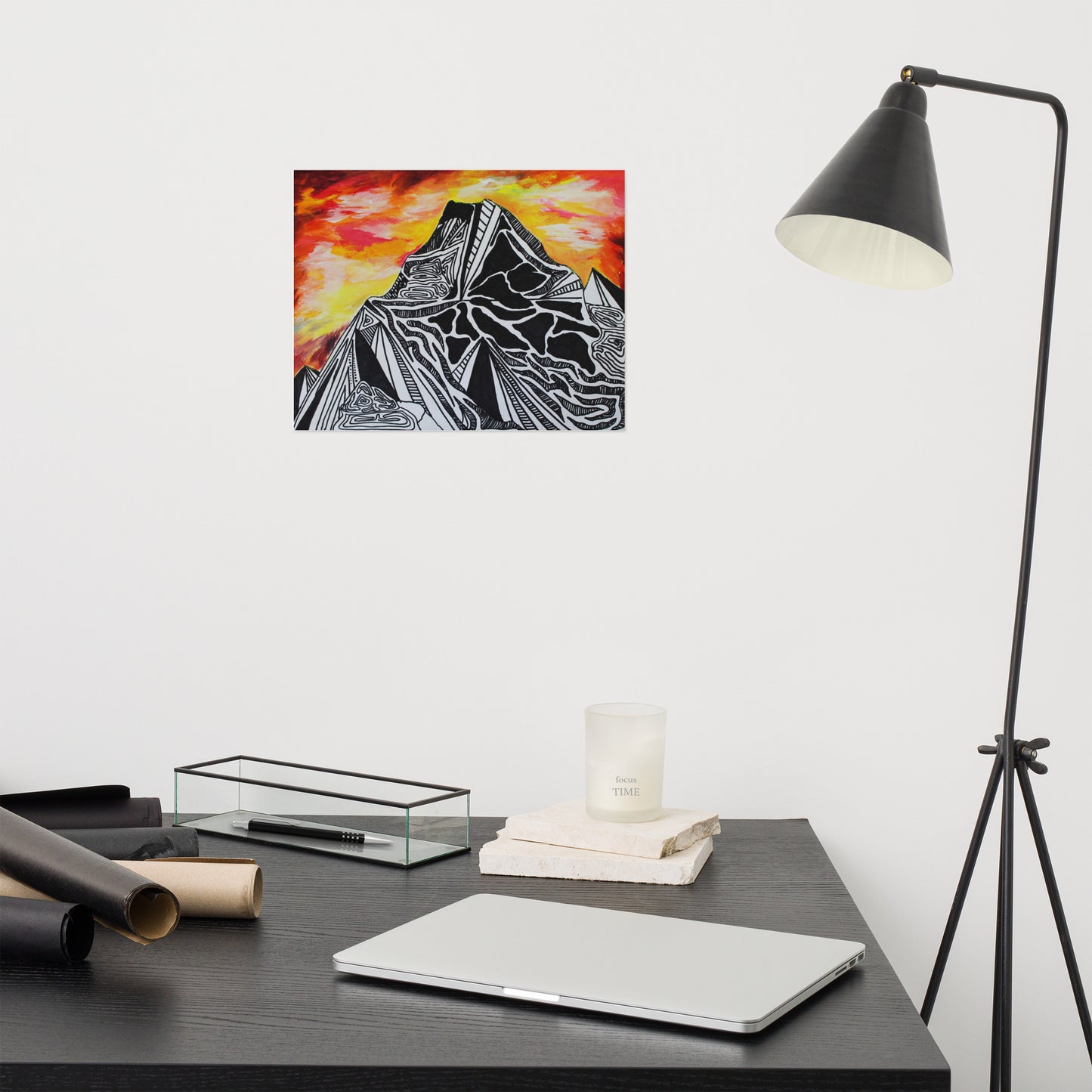 Fiery Mountain Matte Poster