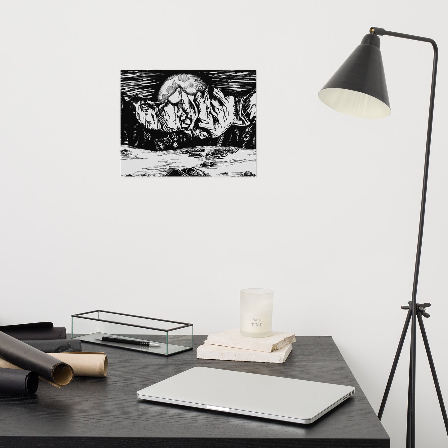 Moonlight Mountains Matte Poster