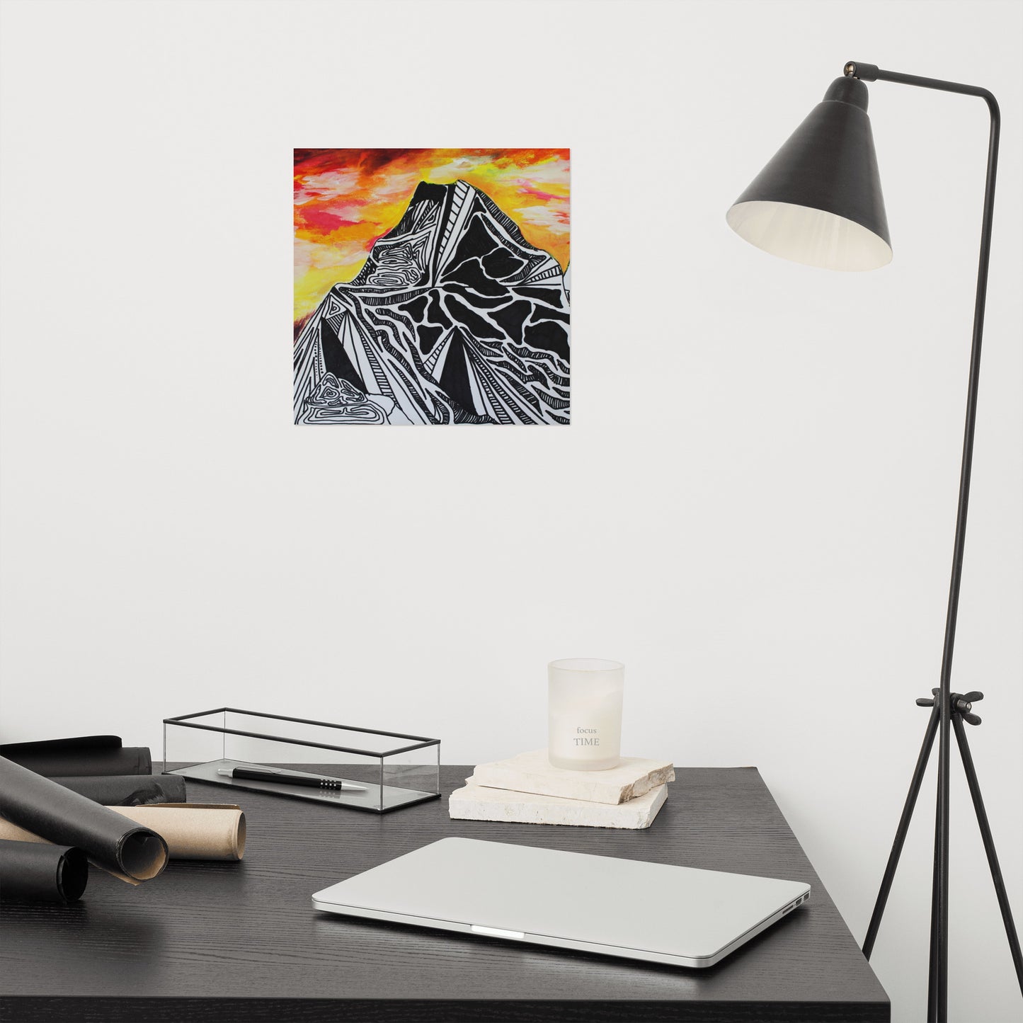 Fiery Mountain Matte Poster