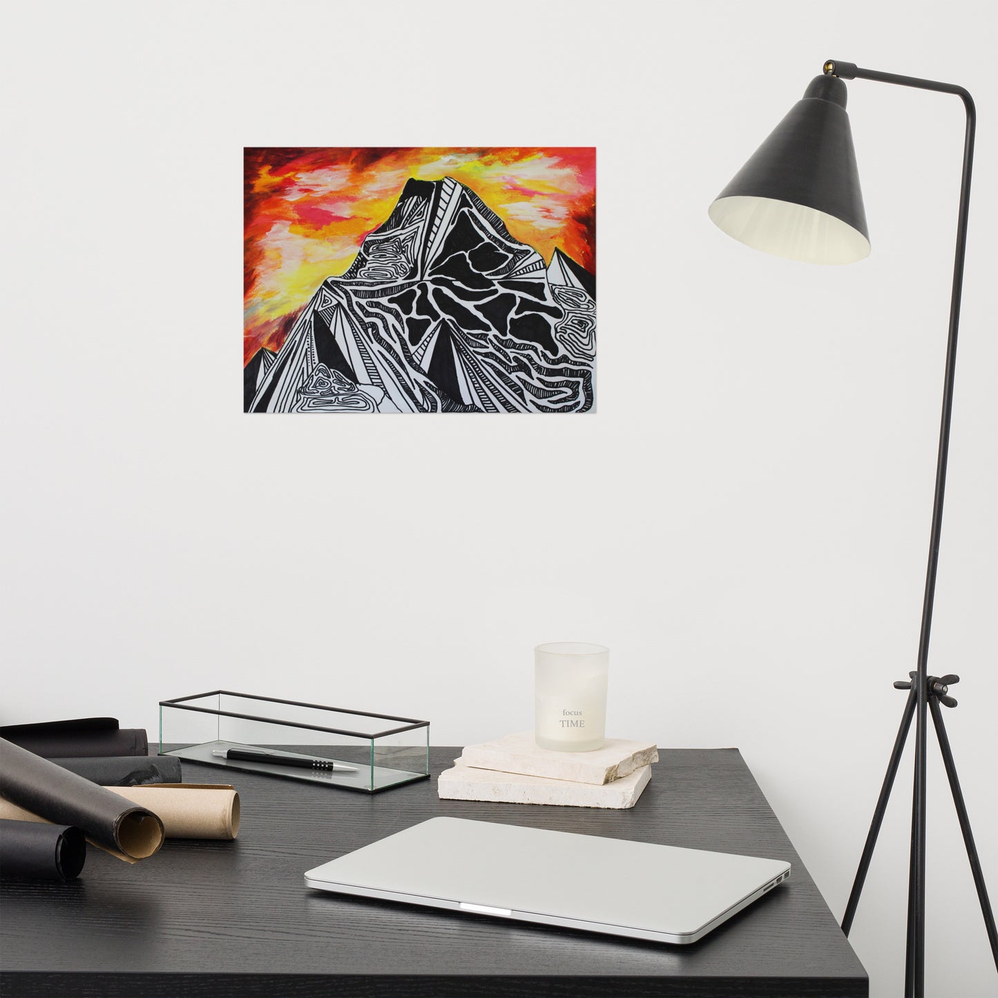 Fiery Mountain Matte Poster