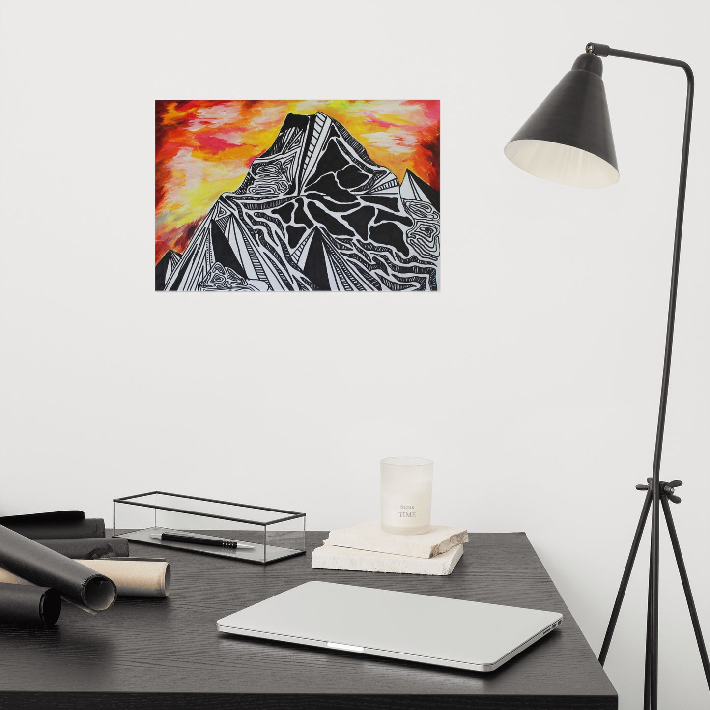 Fiery Mountain Matte Poster