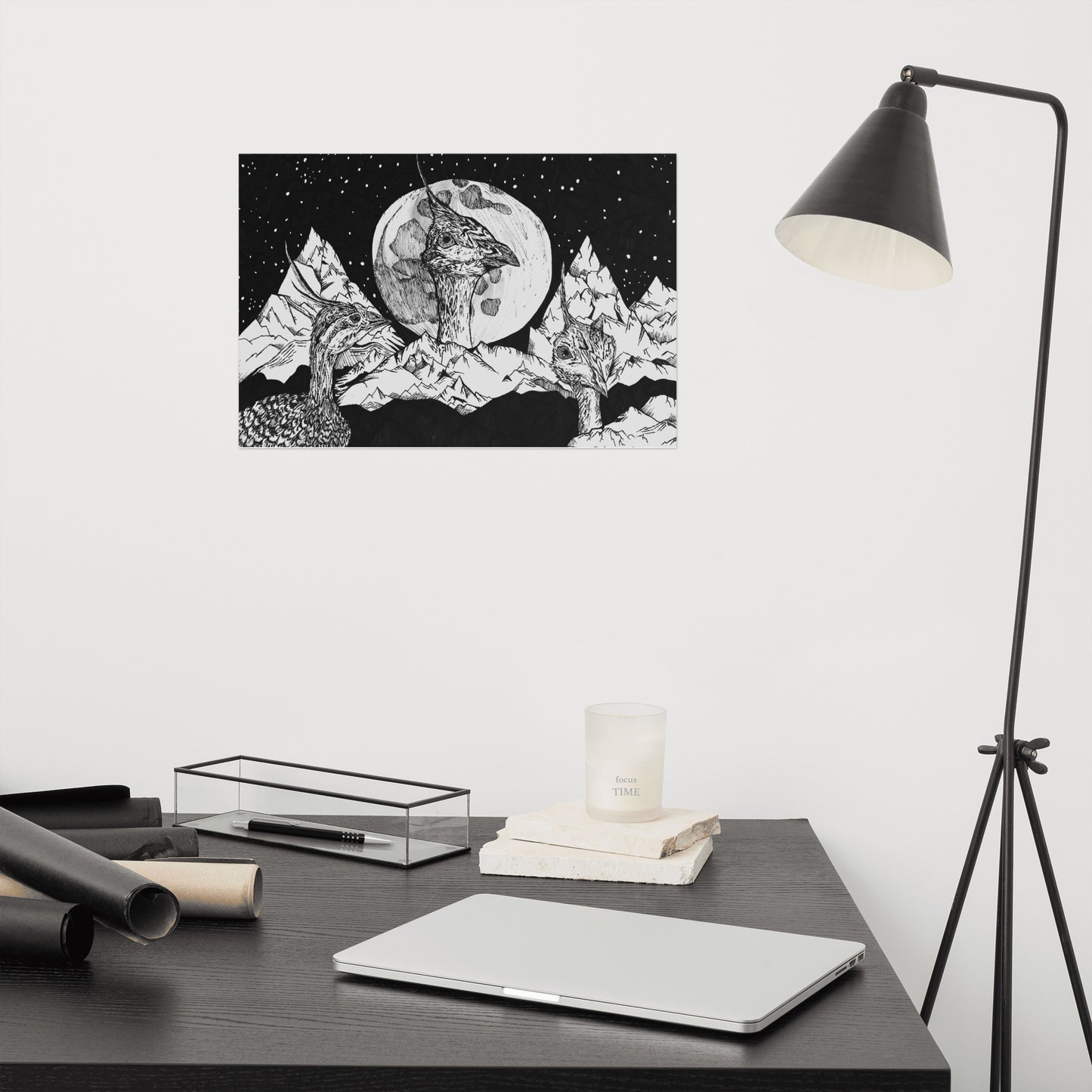 Tinamou Moon Matte Poster