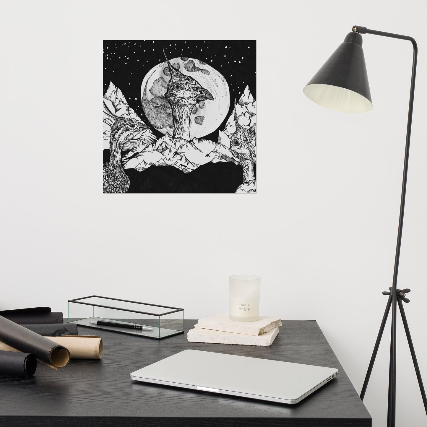 Tinamou Moon Matte Poster