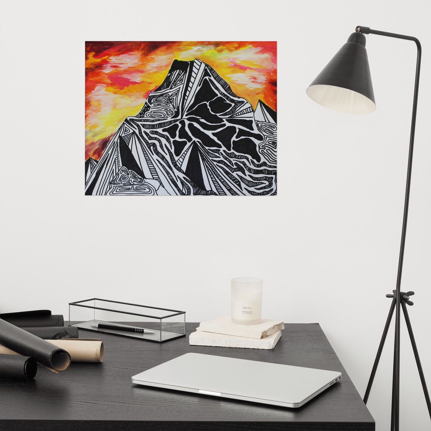Fiery Mountain Matte Poster