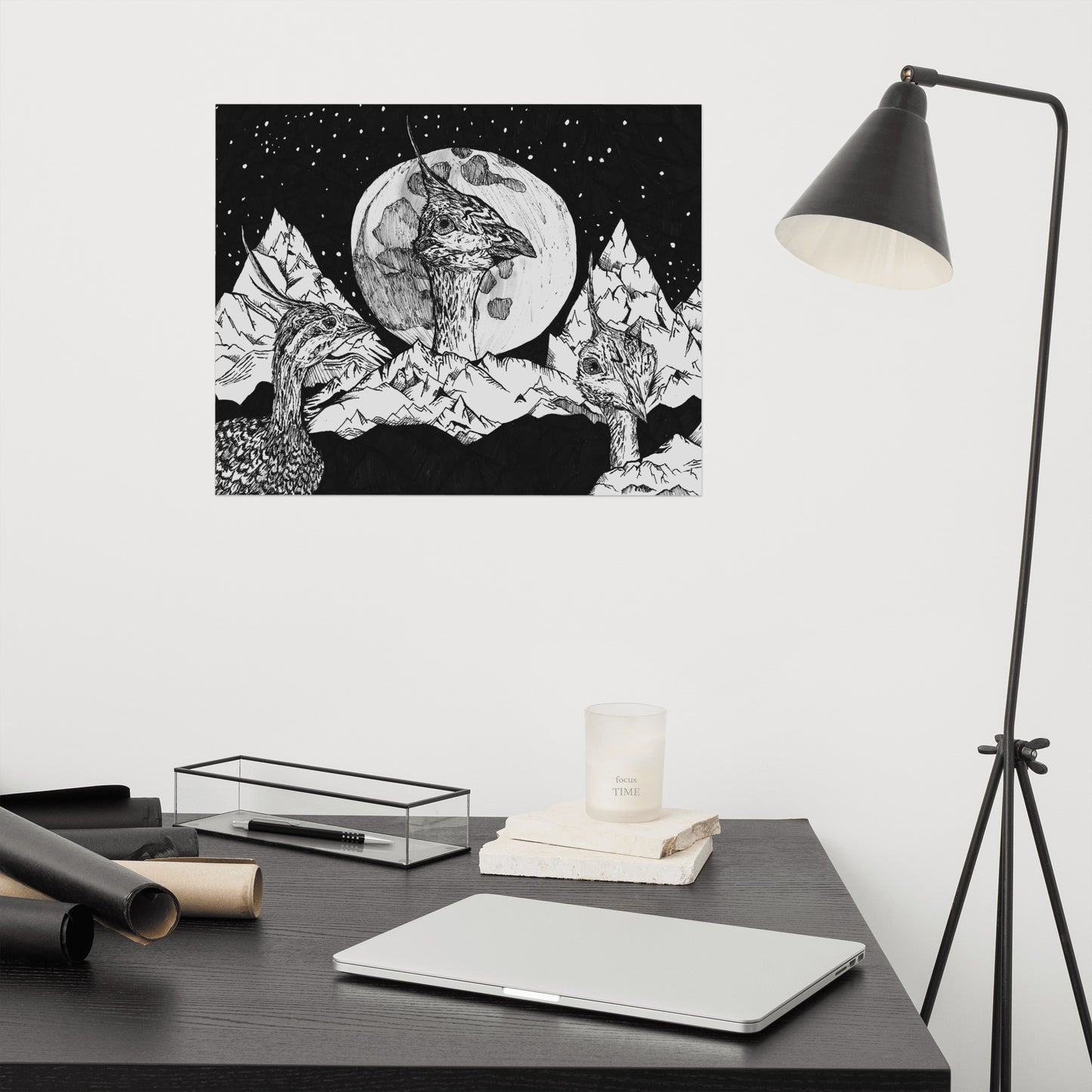 Tinamou Moon Matte Poster