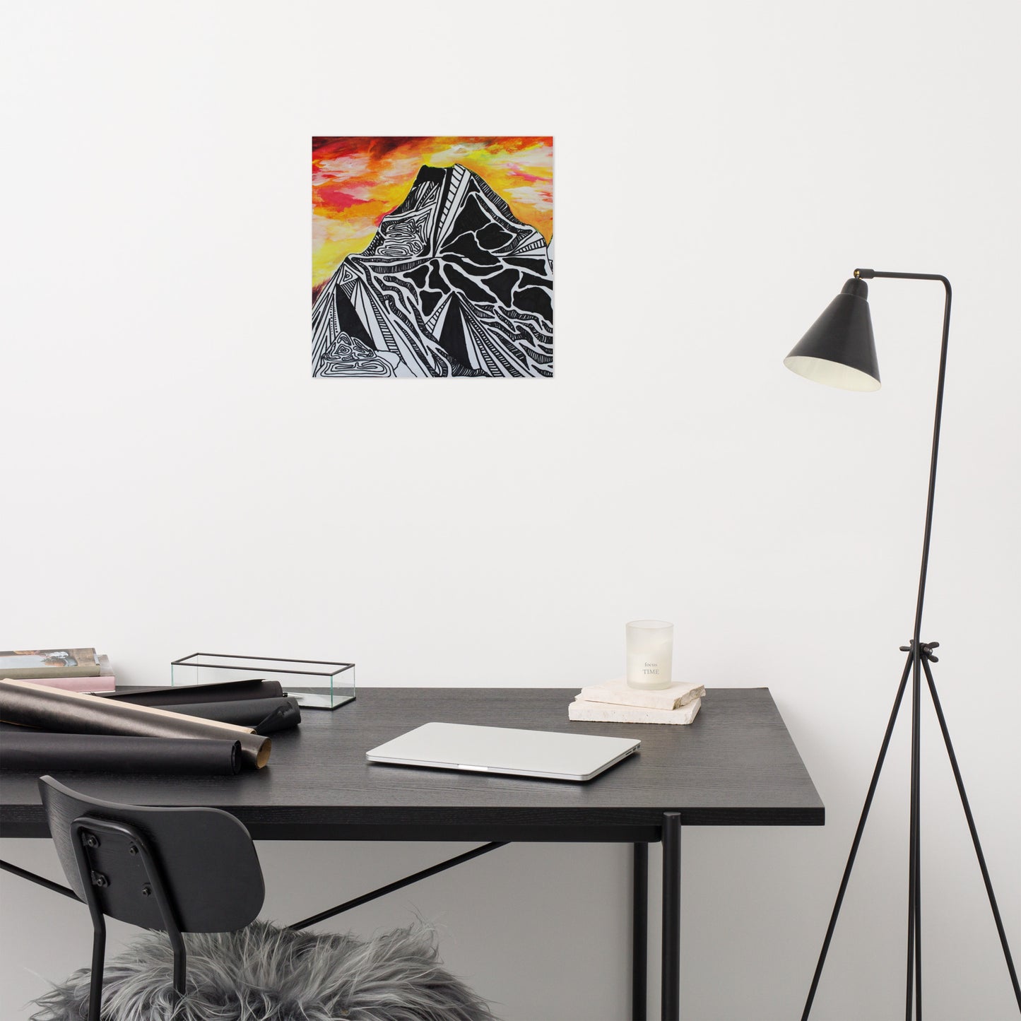 Fiery Mountain Matte Poster