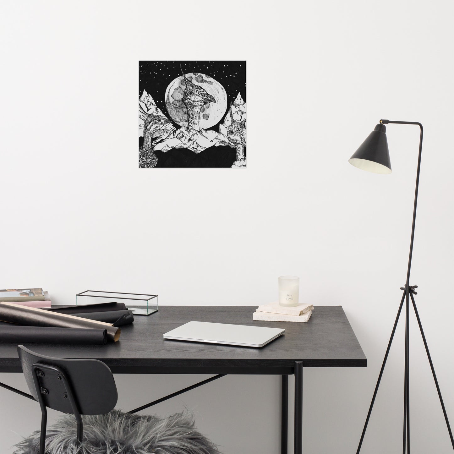 Tinamou Moon Matte Poster