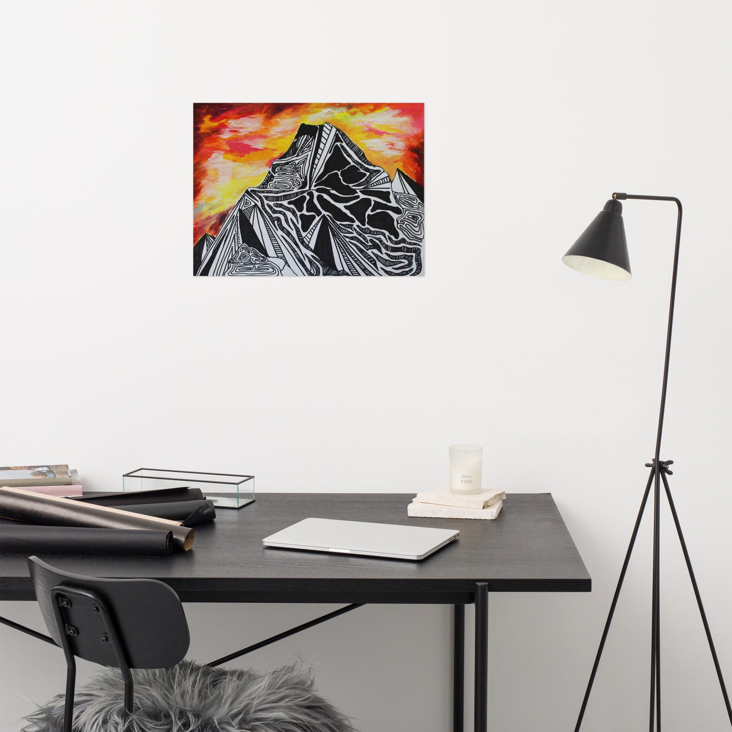 Fiery Mountain Matte Poster