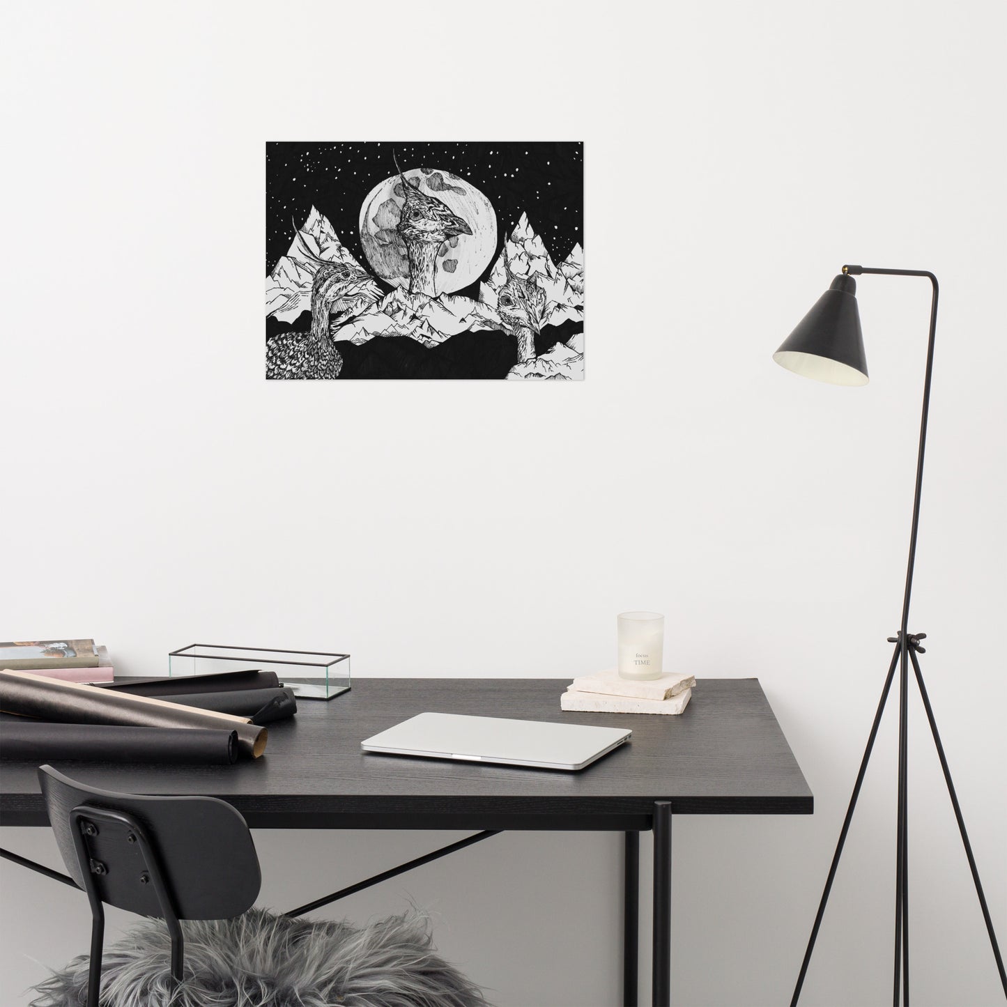 Tinamou Moon Matte Poster