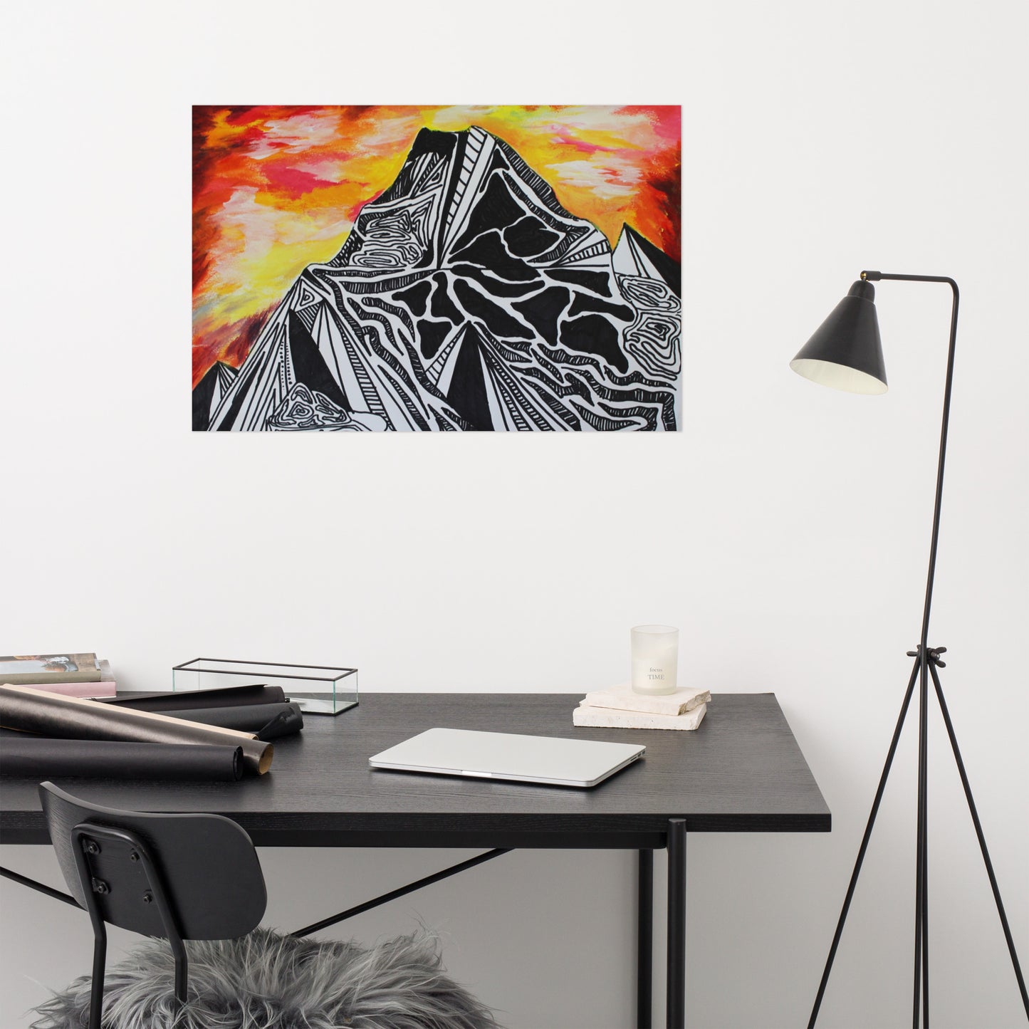 Fiery Mountain Matte Poster