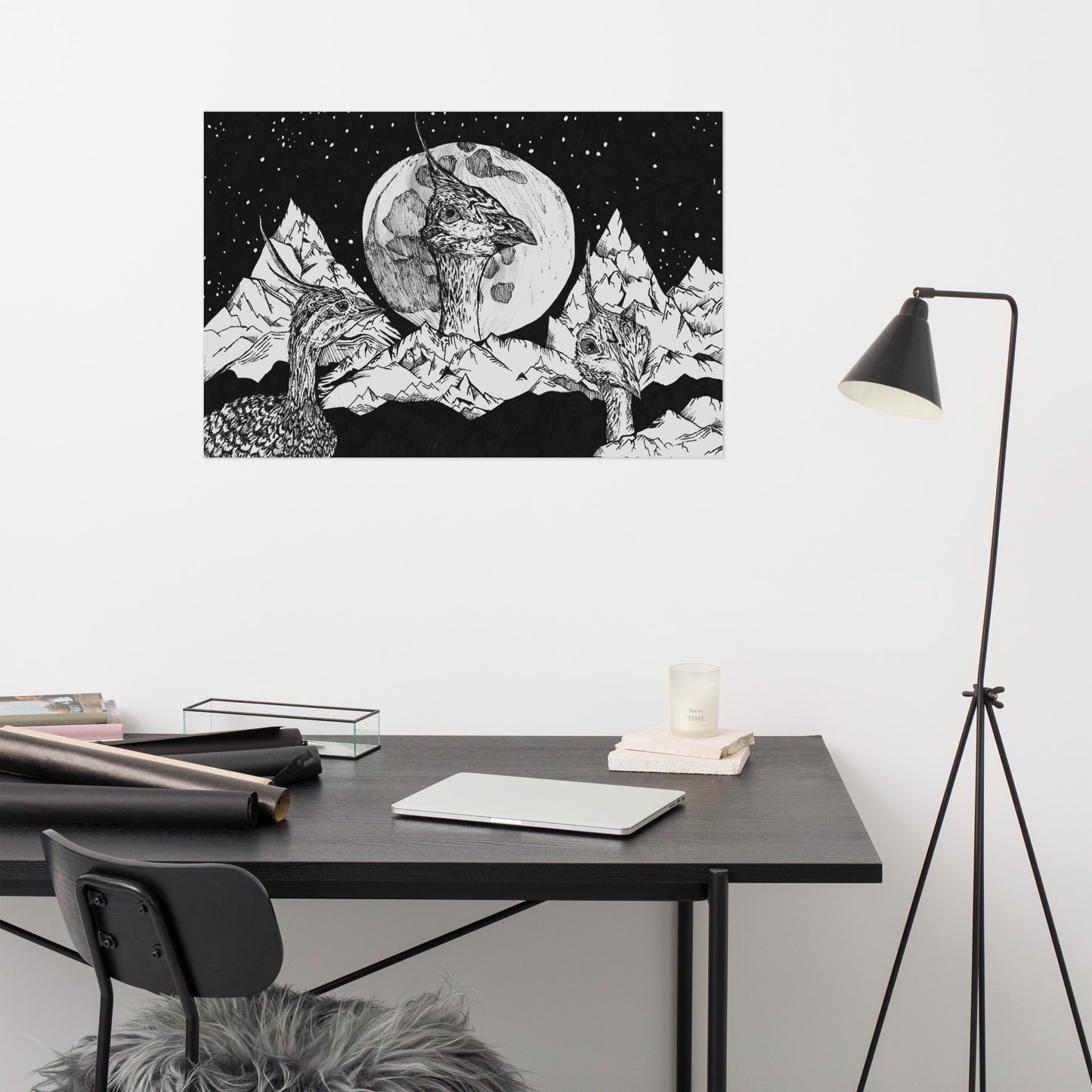 Tinamou Moon Matte Poster