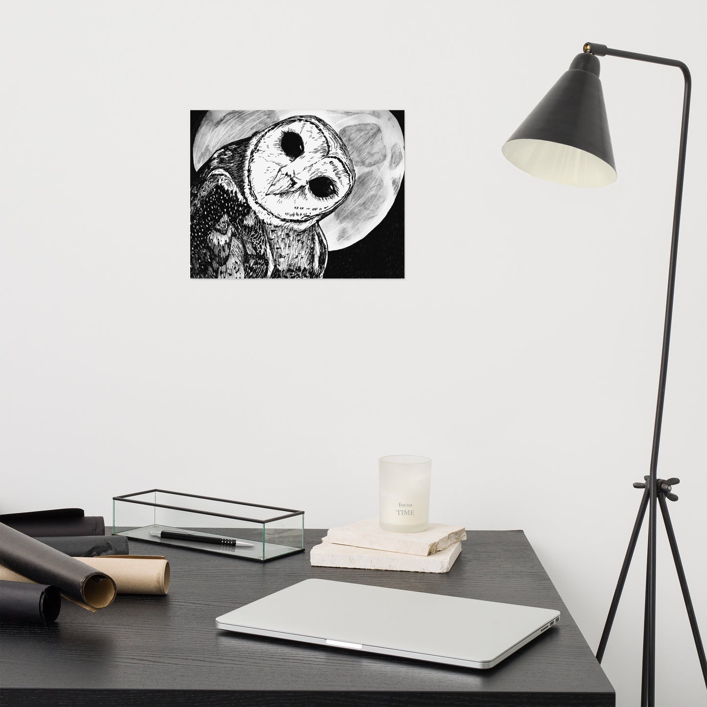 Moon Owl Photo paper poster