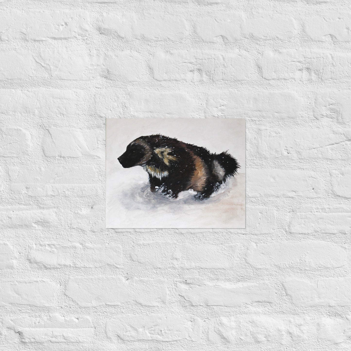 Snow Wolverine Photo paper poster