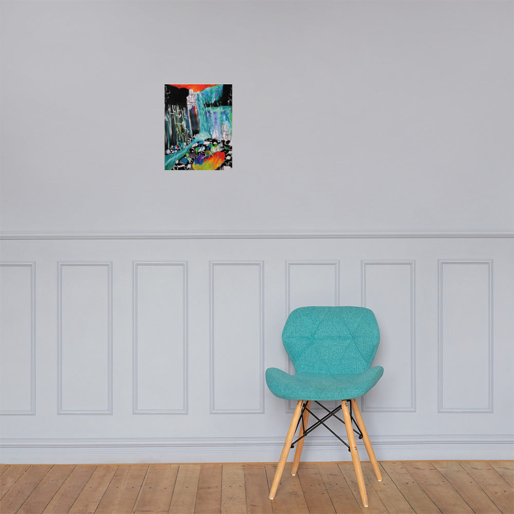 Inspired Waterfall Photo paper poster